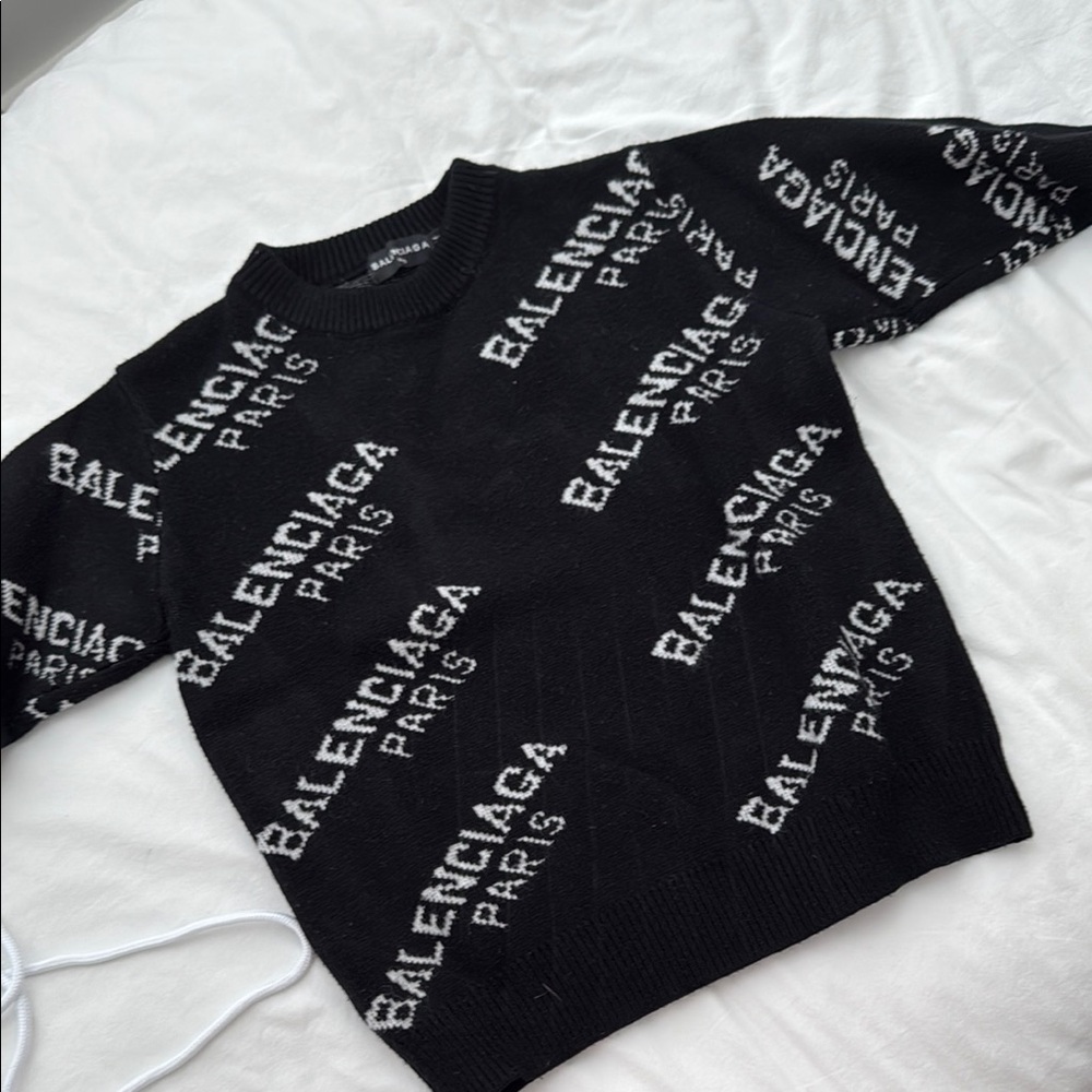 Balenciaga Monochrome Logo Knit